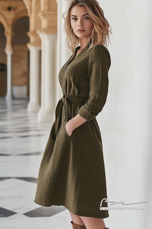 Women Liva Green Solid Dress