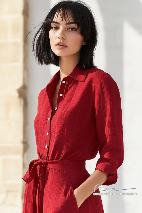 Elegant Red Linen Dress Ideas for a Stylish Fall Look