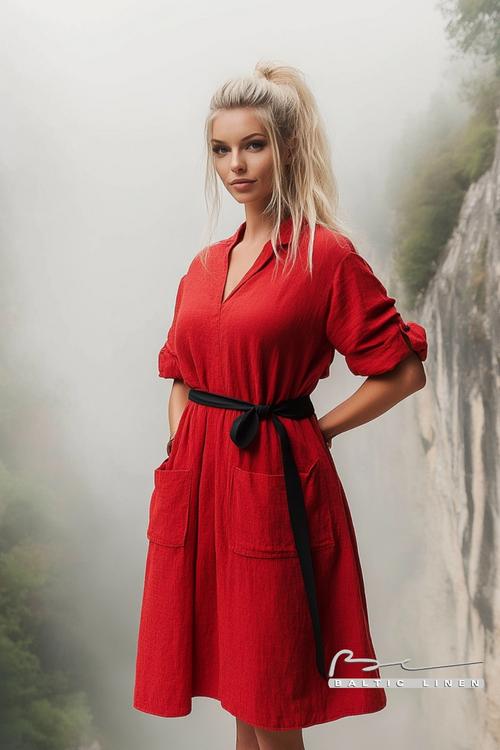 Stunning red dress in Gorges du Verdon, perfect fashion inspiration