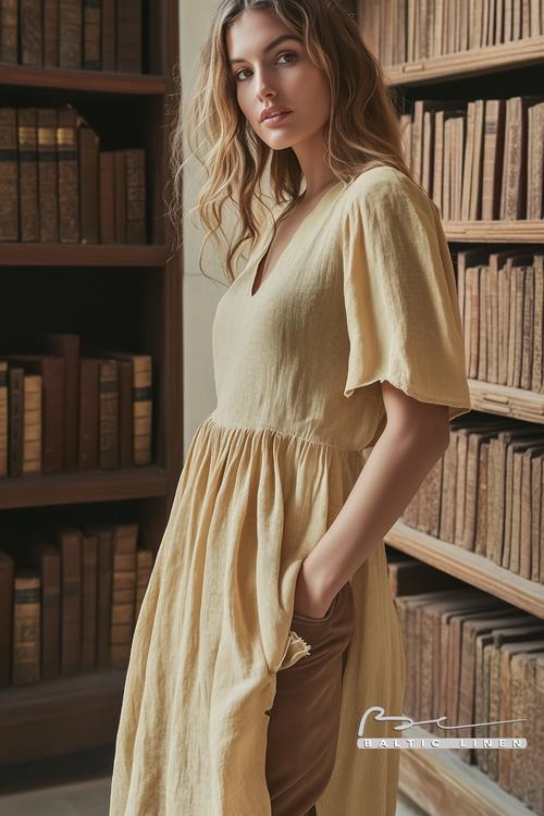 Eco-Friendly Linen Dress Displayed in Beautiful Granada Museum