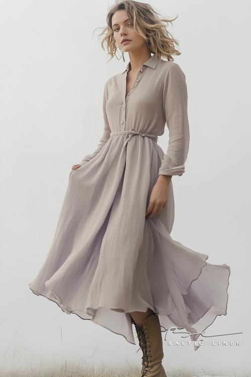Eco-Friendly Linen Dress in Beautiful Granada Landscape