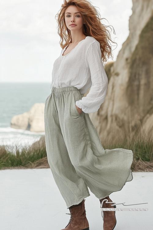 Stunning flowing dresses at Pointe du Raz for a chic look