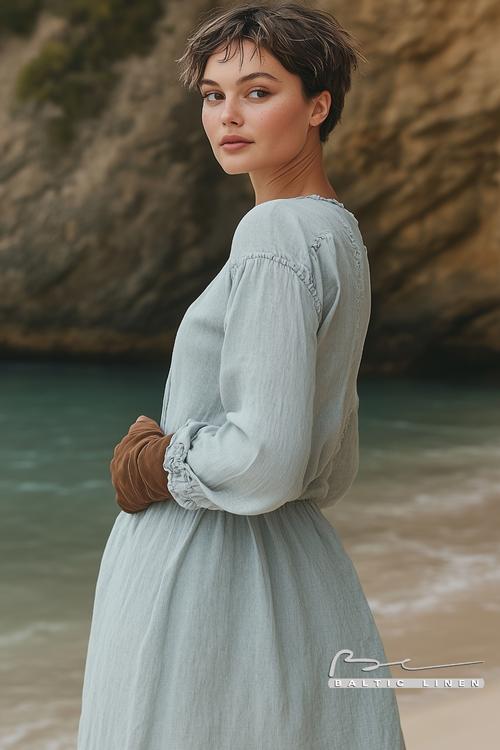 Stylish Eco-Friendly Linen Dress for Summer Vibes on Ibiza Beaches