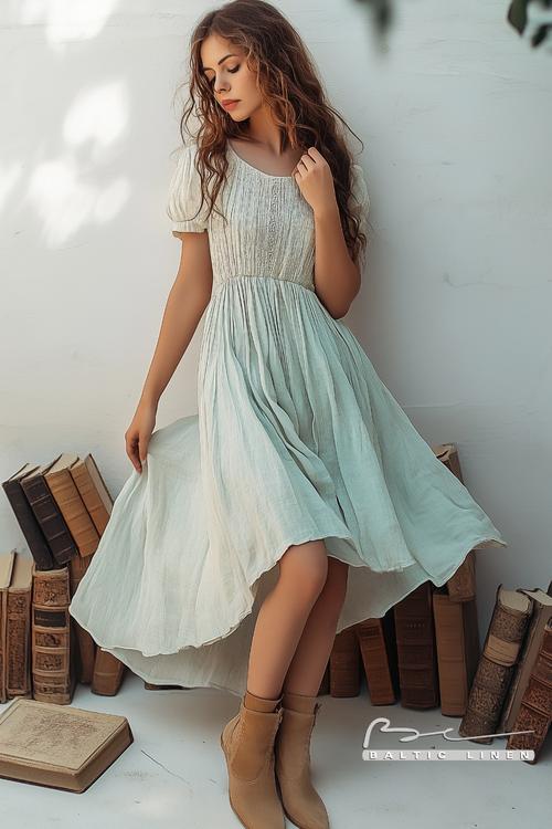 Stunning Bird's Eye View of Joana Sanz in a Flowy Dress