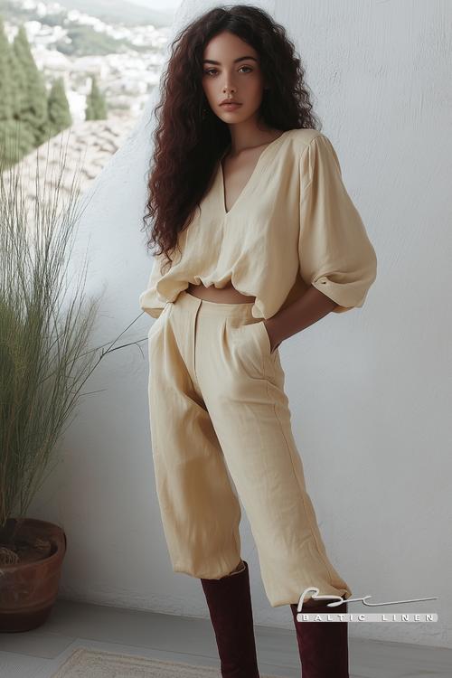 Stunning linen dress in Saint-Malo for dreamy summer fashion ideas