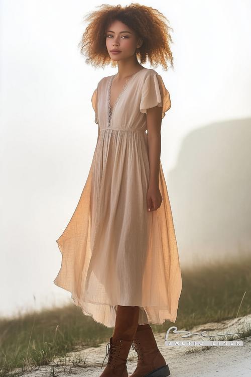 Chic Linen Dress at Durdle Door for Sustainable Fashion Lovers