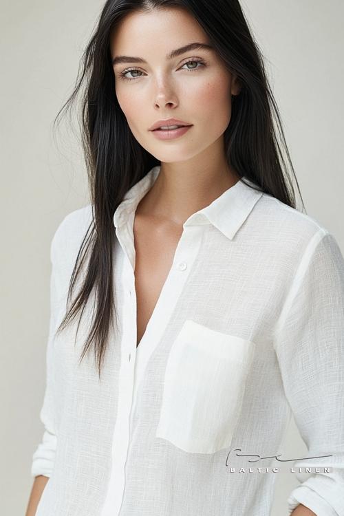 Elegant black hair fashion with chic white linen in Notting Hill
