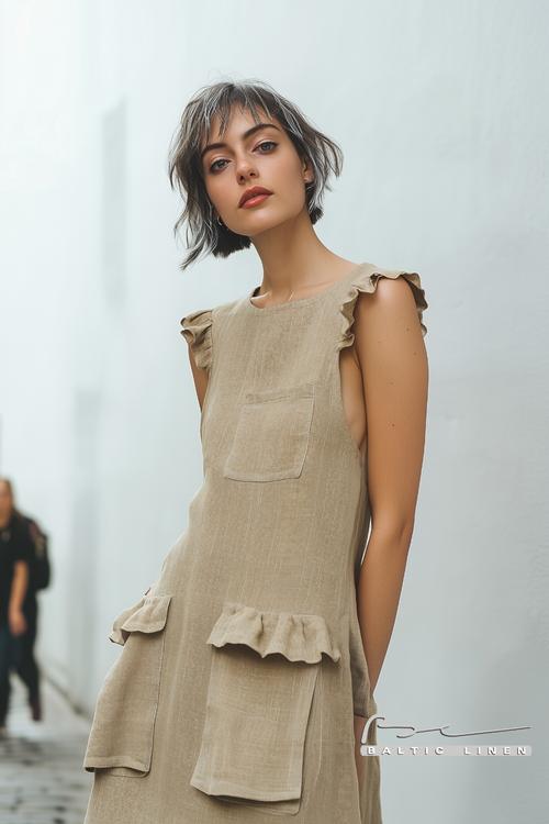 Chic asymmetrical bob and ruffled dress fashion inspiration from NYC