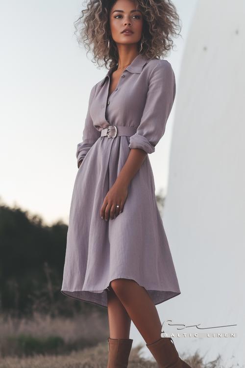 Eco-Friendly Linen Dress by María Pedraza in Granada Night Vibes