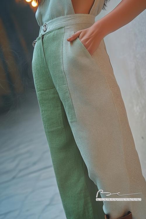 Eco-Friendly Linen Overalls in Neon Mist for Sustainable Fashion