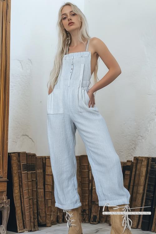 Eco-Friendly Linen Overalls Against Scenic Granada Backdrop