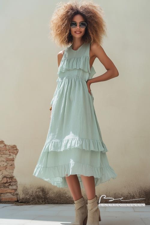 Stunning Afro Look with Seafoam Green Dress Fashion Inspiration