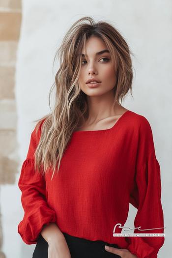 "Red Oversized Top Outfit Inspiration for a Chic Style"
