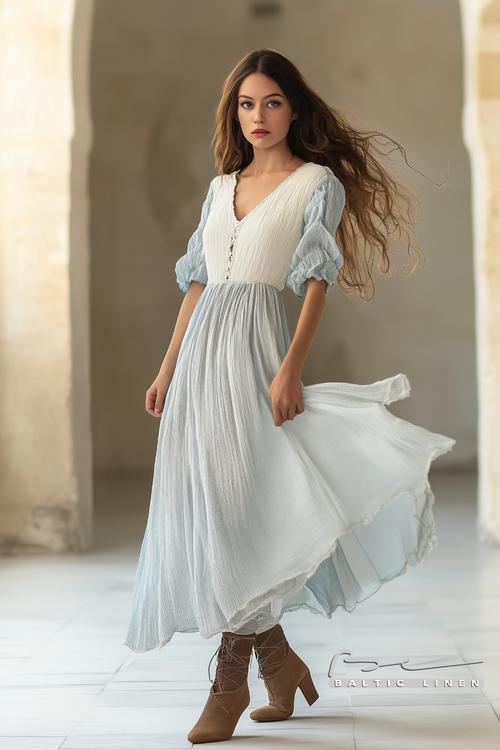 Stunning linen dress photo taken in Córdoba's Mezquita-Catedral