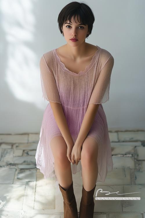 Eco-Friendly Linen Dress Inspired by Serene Granada Scenery