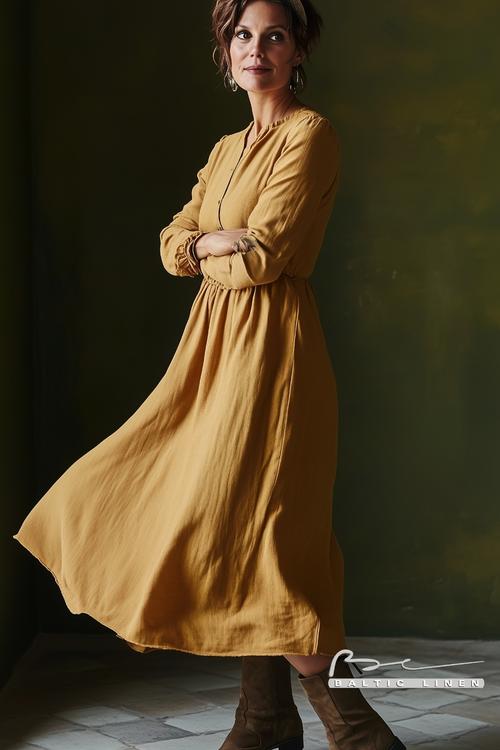 Mustard dress inspiration from Granada's Museo Cuevas fashion style