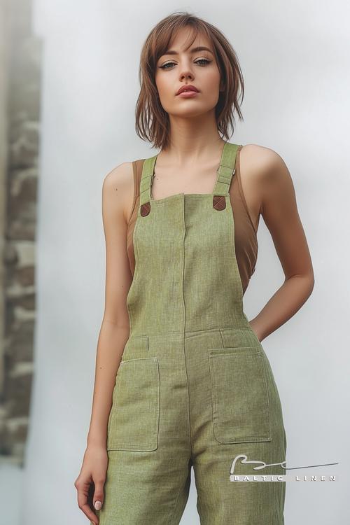 Eco-Friendly Linen Overalls Styled at Beautiful Pierrefonds Castle