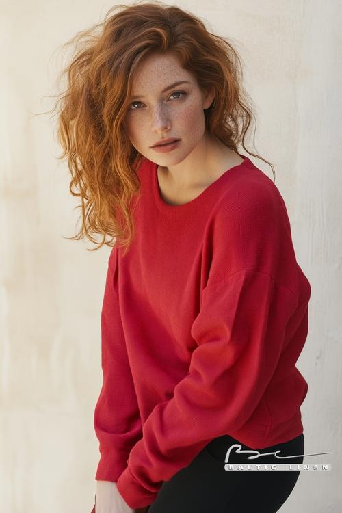 Stunning portrait of a curly red-haired model in golden Alhambra light