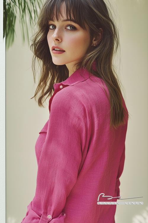 Stunning layered hair portrait ideas with vibrant fuchsia accents