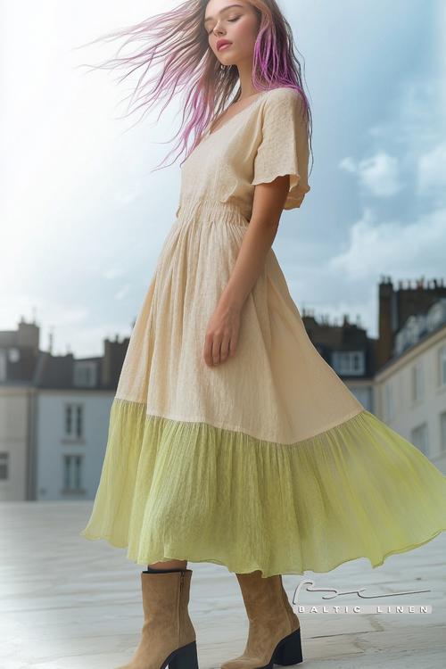 Linen Dress and Neon Hair: Laetitia Captures Saint-Malo's Charm