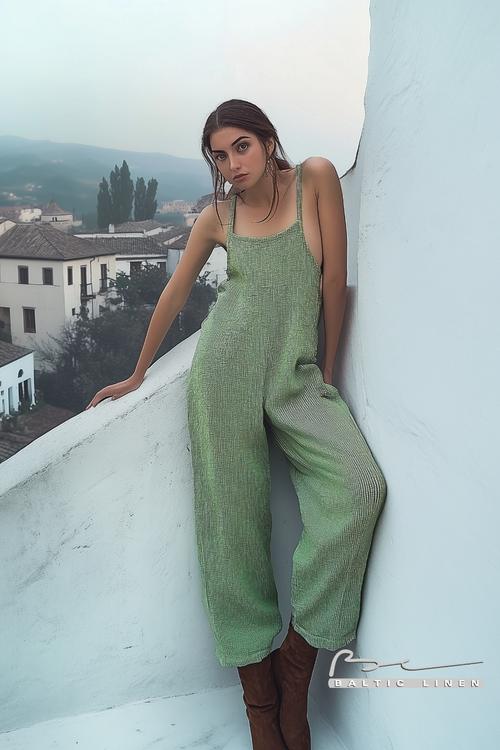 Eco-Friendly Linen Overalls in Misty Granada Nightscape Outfit Ideas