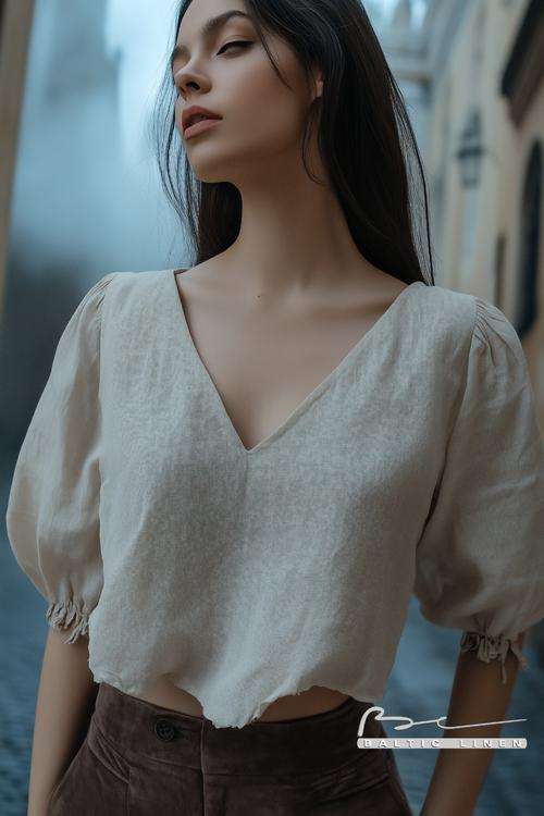 Silver-Highlighted Bob with Linen Coat for Effortless Style