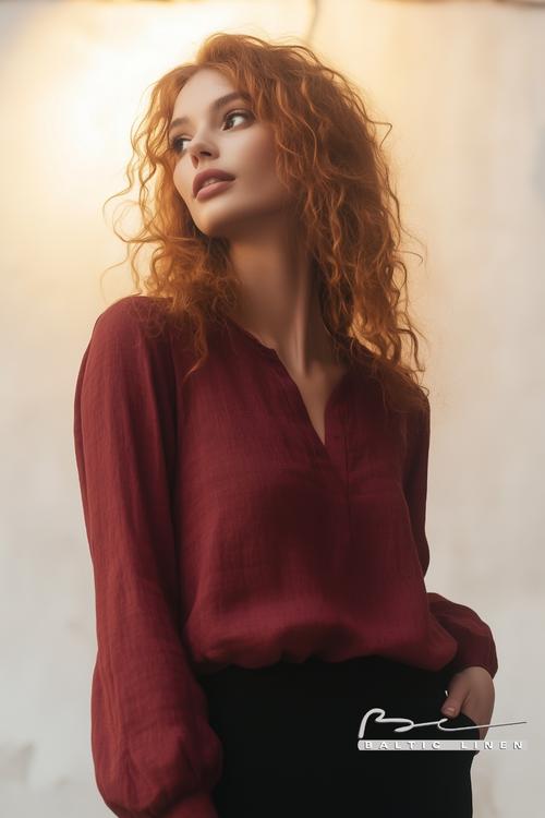 Chic eco-friendly linen blouse for a mystical night in Granada