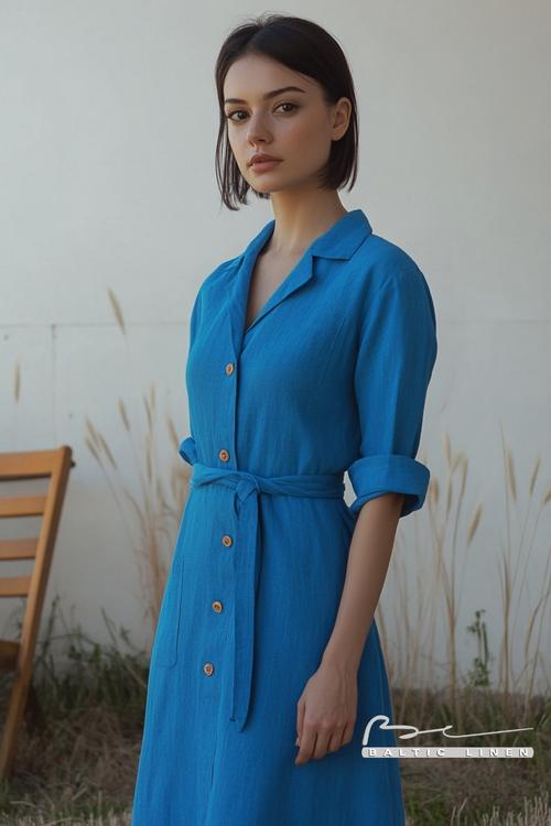 "Blue linen dress ideas for summer style inspiration"