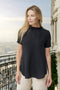 Linen blouse decorated with folded collar and short sleeves Gerda from Baltic Linen
