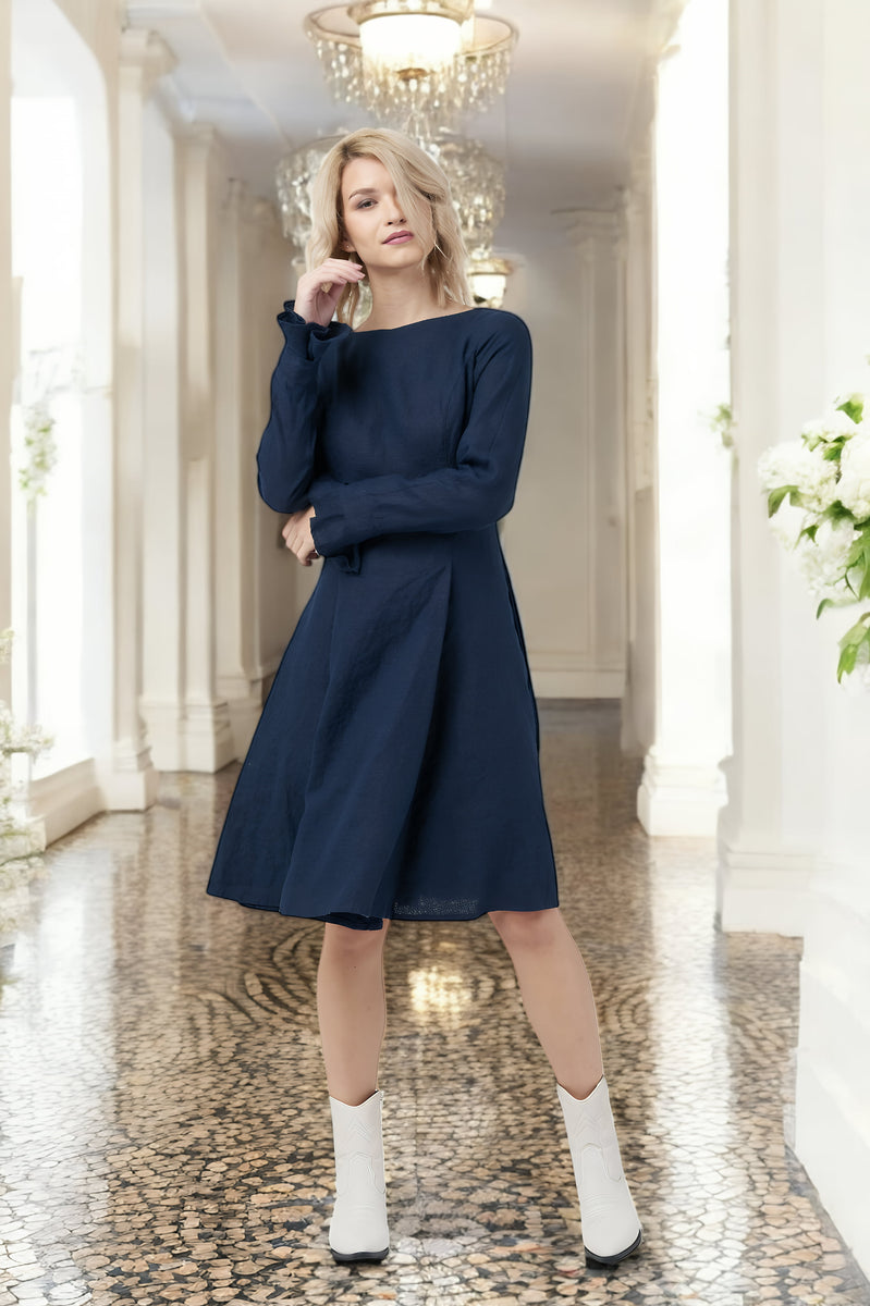 Natural linen dress Justina BalticLinen Natural linen dress Justina BalticLinen