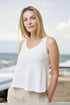 Sleeveless linen top perfect for summer with cropped length Kim from Baltic Linen