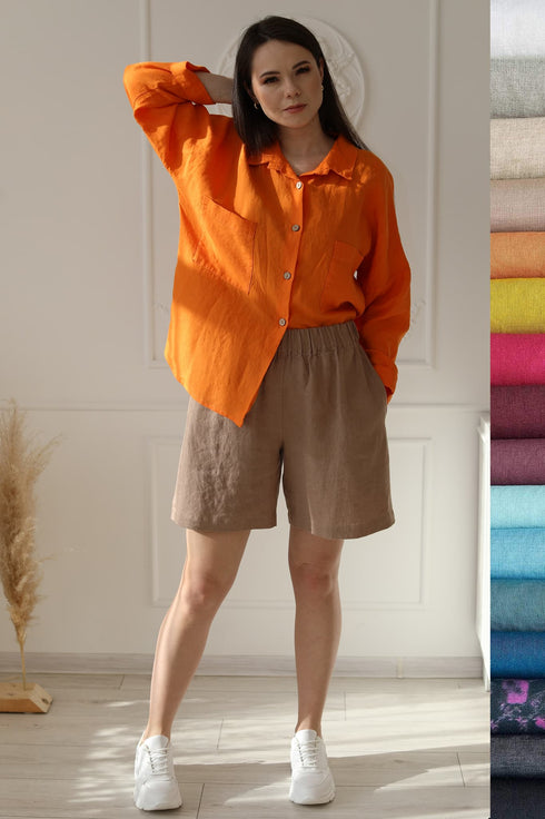 Image 8 of Button down shirt made with 100% high-quality linen Karena from Baltic Linen