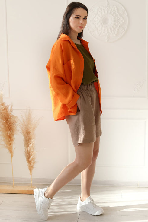 Image 4 of Button down shirt made with 100% high-quality linen Karena from Baltic Linen