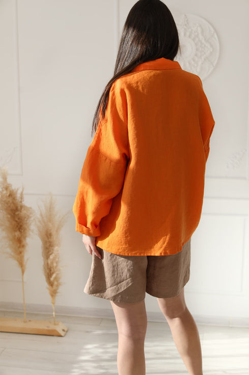 Image 5 of Button down shirt made with 100% high-quality linen Karena from Baltic Linen