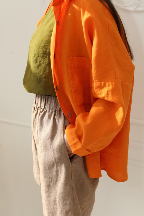 Image 6 of Button down shirt made with 100% high-quality linen Karena from Baltic Linen