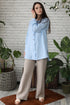 Image 9 of Linen shirt top long sleeve and button-down shirt Karina from Baltic Linen
