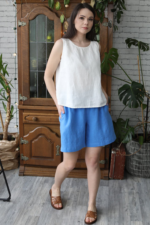 Image 8 of Loose linen blouse and sleeveless & relaxed fit Kathy from Baltic Linen