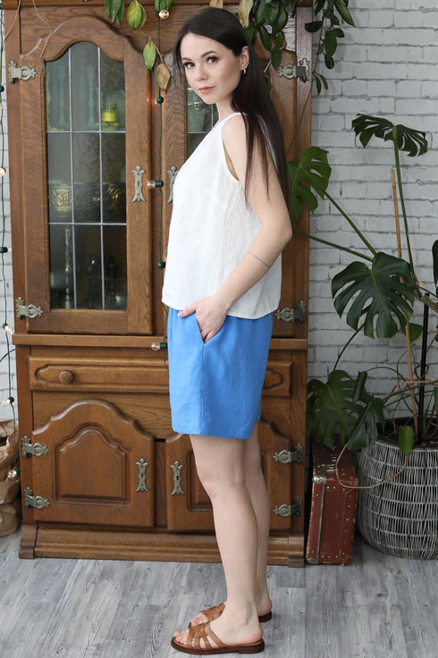 Image 9 of Loose linen blouse and sleeveless & relaxed fit Kathy from Baltic Linen