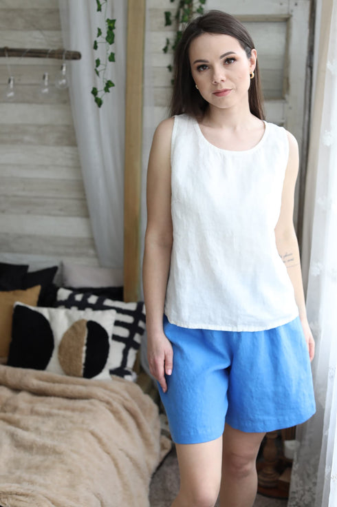 Image 10 of Loose linen blouse and sleeveless & relaxed fit Kathy from Baltic Linen