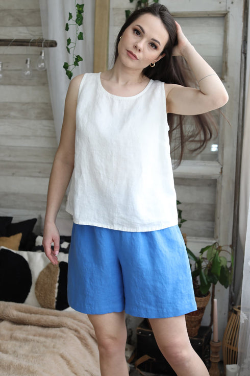 Image 11 of Loose linen blouse and sleeveless & relaxed fit Kathy from Baltic Linen