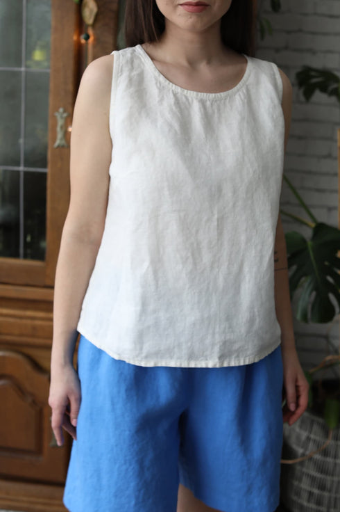 Image 12 of Loose linen blouse and sleeveless & relaxed fit Kathy from Baltic Linen