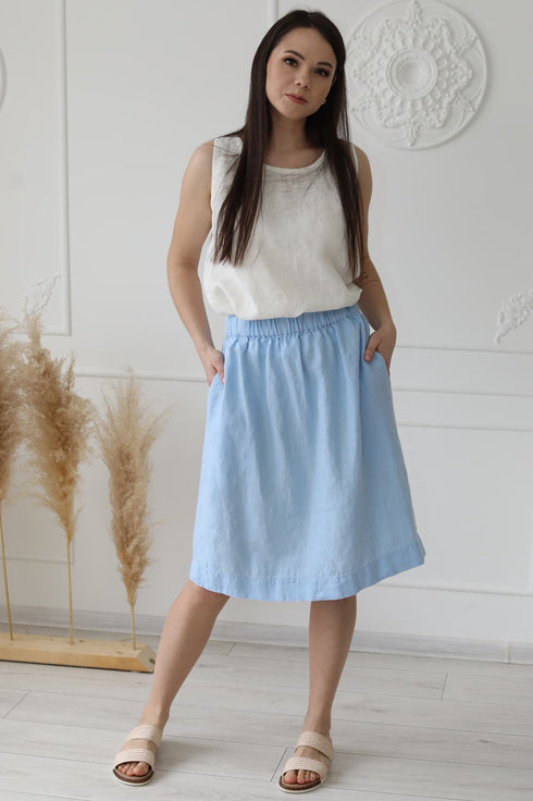 Image 14 of Loose linen blouse and sleeveless & relaxed fit Kathy from Baltic Linen