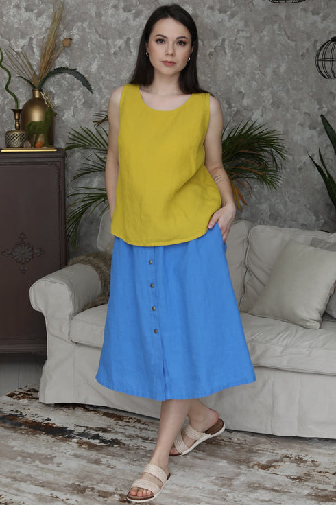 Image 15 of Loose linen blouse and sleeveless & relaxed fit Kathy from Baltic Linen