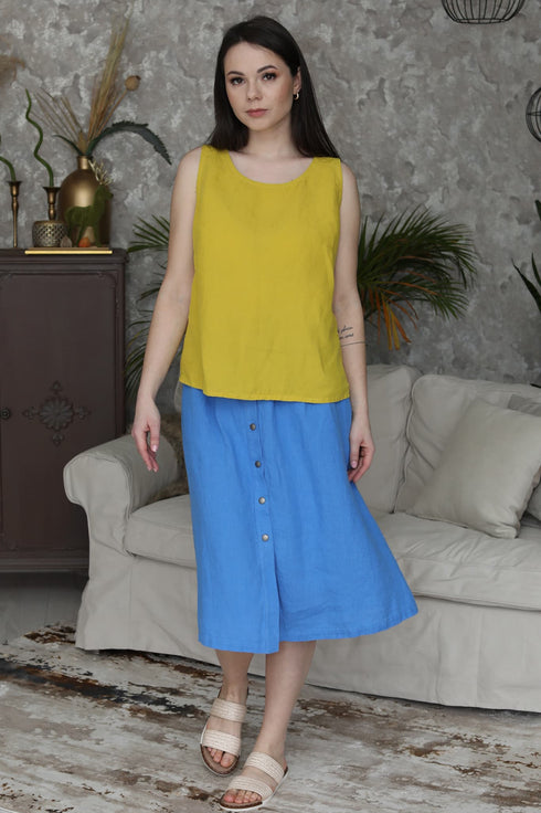 Image 18 of Loose linen blouse and sleeveless & relaxed fit Kathy from Baltic Linen