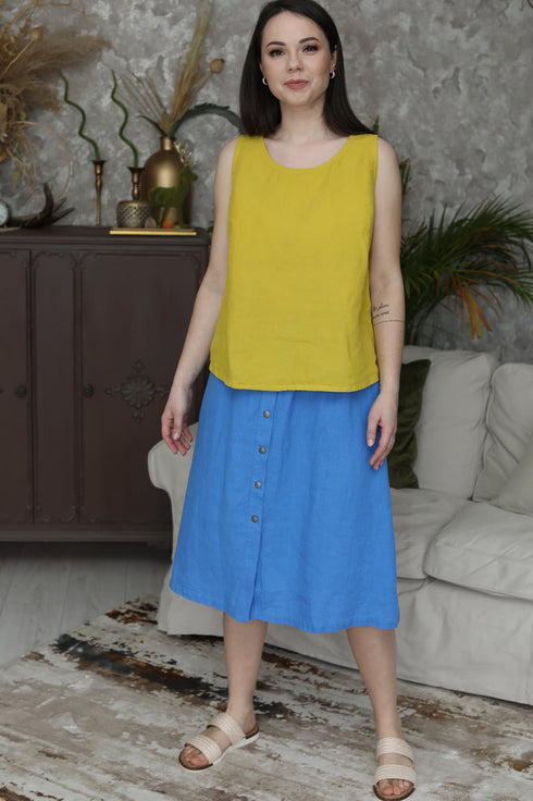 Image 20 of Loose linen blouse and sleeveless & relaxed fit Kathy from Baltic Linen