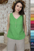 Image 15 of Button up linen shirt with no sleeves and perfect for summer Kira from Baltic Linen