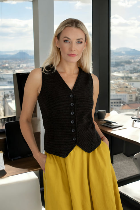 Warm wool vest with pockets Lauren from Baltic Linen