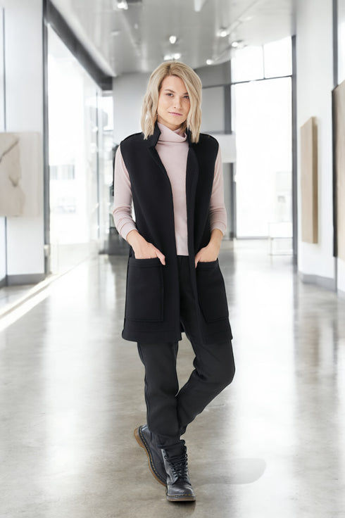 Warm wool vest comes with pockets and no sleeves Luna from Baltic Linen