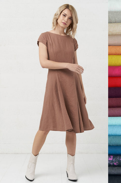 Image 8 of Pure linen dress features short sleeves and a comfortable fit Juste from Baltic Linen