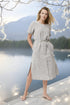 Organic linen dress features short sleeves and linen belt Milo from Baltic Linen